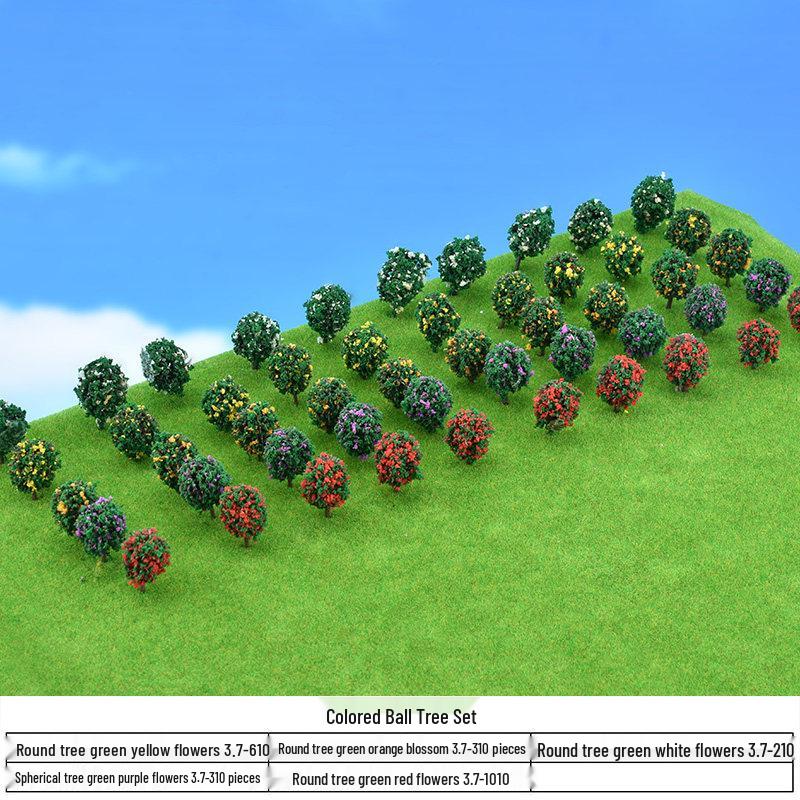 Mini DIY Model Train Landscape Tree Set - Simulated Plastic Trees for Sand Table Crafting