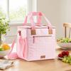 Insulation Lunch Bag, Leakproof Portable Cooler Tote Bag, Large Capacity Lunch Bag with Crossbody Strap, Portable Picnic Lunchbox for Outdoor Parties