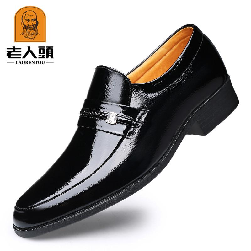 

Old man head British men s business dress leather shoe head Oxford shoes handmade Goodyear casual men s shoes 22708 44 чорний