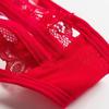 Plus Size Lingerie Women Lace Briefs Pearl Beading Panties For Sex Open Crotch Thongs G Strings Transparent Underwear