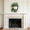 Spring Wreath Olive Leaves UV Resistant Bow Artificial Door Wreath Spring Decor Rustic Realistic Olive Leaves Indoor Outdoor