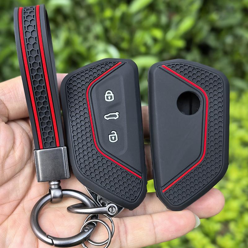 Silicone Car Key Cover For VW Volkswagen Golf 8 MK8 ID.3 ID.4 Cupra Skoda Octavia A8 SEAT Leon MK4 2020 2021 Formentor Tarraco