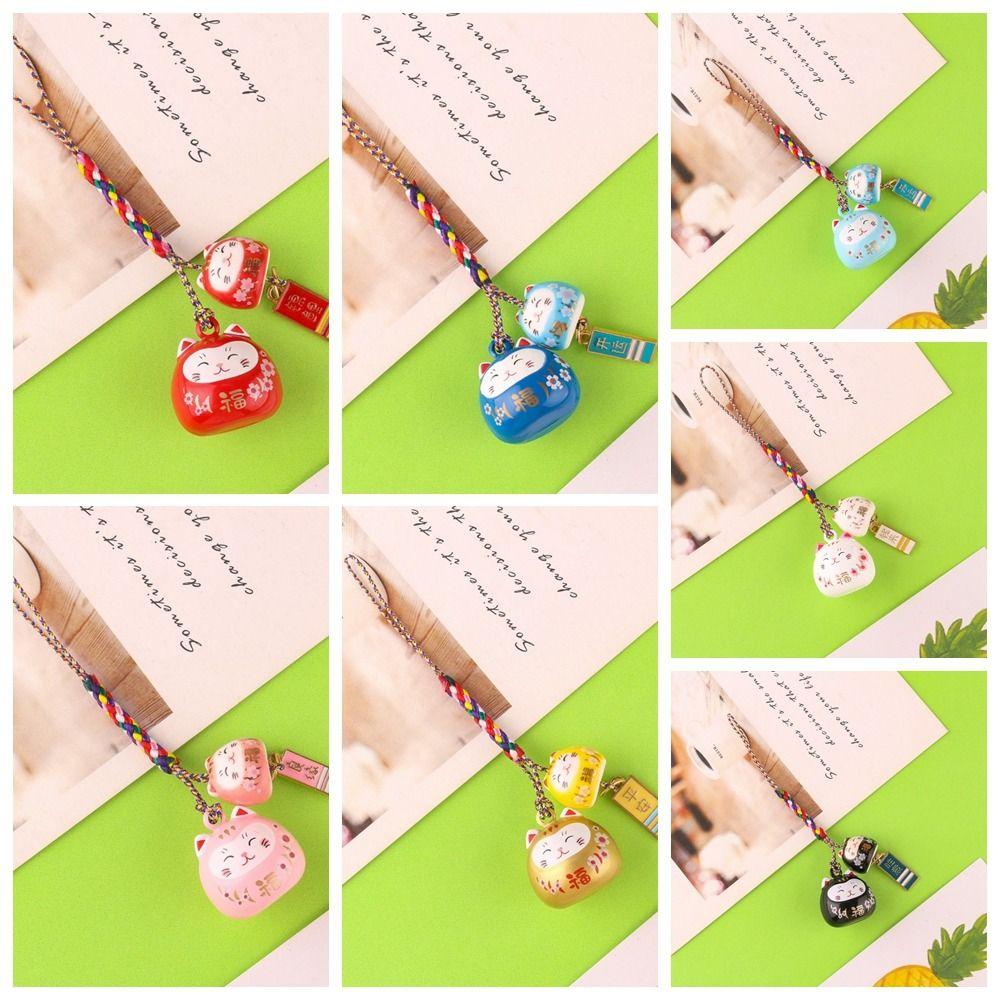 Phone Lanyard Cartoon Key Charm Zinc Zinc Alloy Lucky Cat Pendant Sweet Maneki Neko Key Chain  Girls