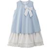 Hacikis Girls' Summer Bowknot Faux Two-Piece Vest Dress