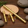 Brass Retro Bamboo Metal Barrel Pen - Neutral Business Signature with Creative Sections