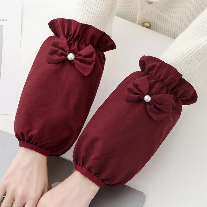 Autumn and Winter Sleeve Bow, Cute Anti-stain Sleeve Covers, Adult Home Anti-dirt Down Jacket Sleeve Covers, Bow Sleeve Covers