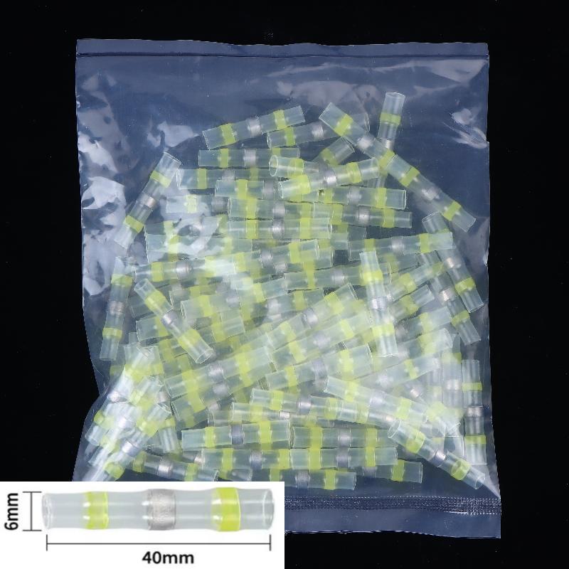 100Pcs Waterproof Heat Shrink Tube With Solder Insulation Wire Terminal Connector Heat Shrink Welding Ring Terminal