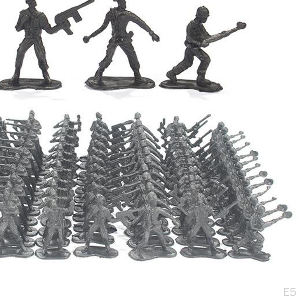 100 Stück Kunststoff 4,5 cm Soldaten Männer Actionfiguren Zubehör Modellspielzeug Kinder