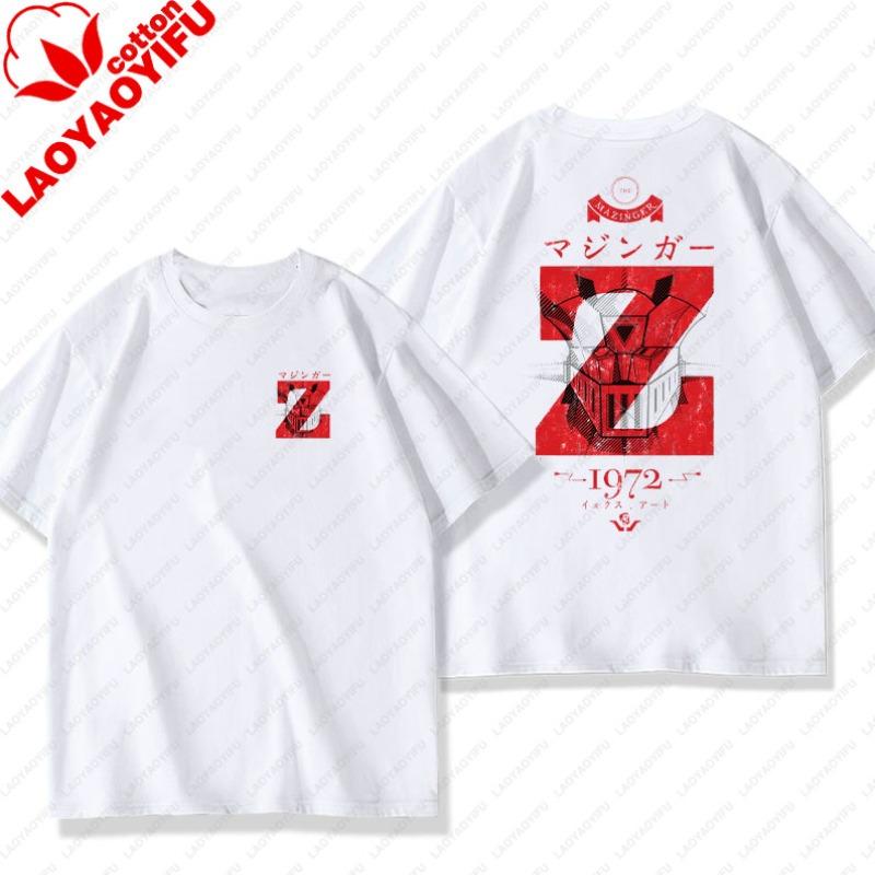 Unisex Cotton TShirts Mazinger Z Anime Robot Summer Casual Fashion Short Sleeve T Shirt Oversized Harajuku Tees Tops Kid Clothing