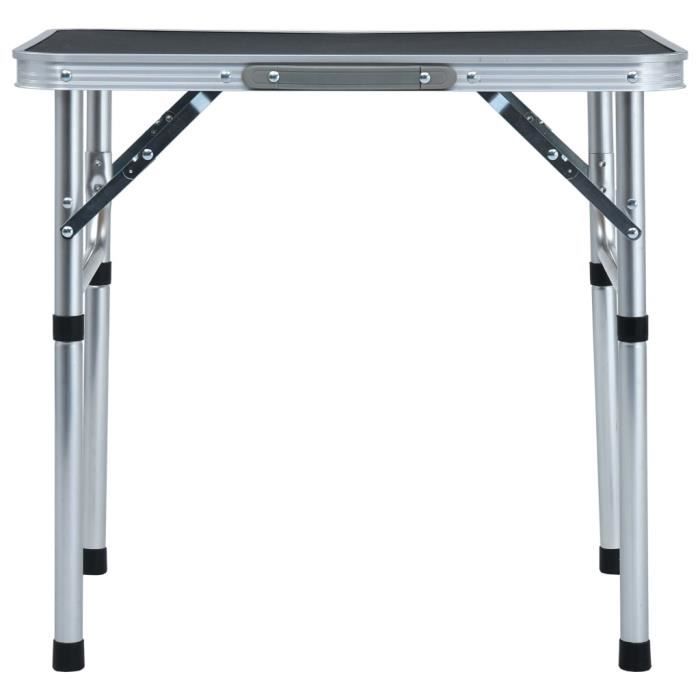 VidaXL Table pliable de camping Gris Aluminium 60x45 cm