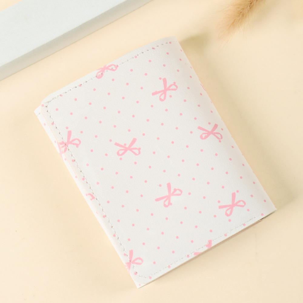 

Cute Wallet Women Sweet Pink Color Style Floral Bow Purse Card Wallet for Girl Portable Travel Cash Coin Photocard Bag