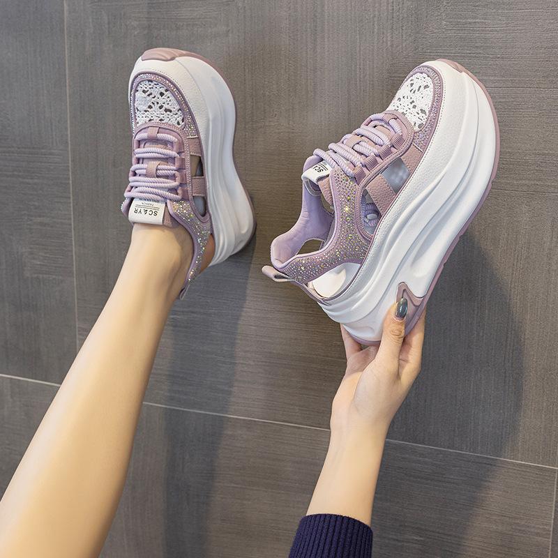 

Fashion Roman sandals women s 2025 new hollow breathable thick sole with increased height design niche casual fashion dad shoes 40