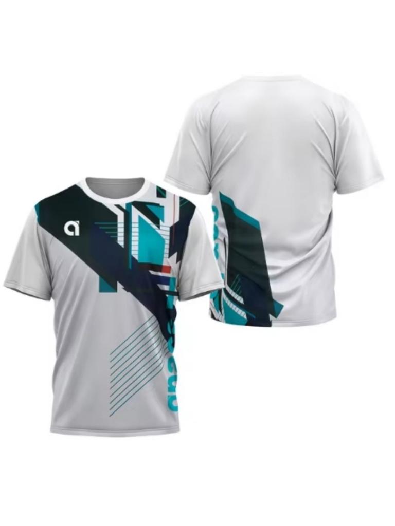 Summer 3D Printed Men's Round Neck Sports T-shirt Badminton Game Quick Drying T-shirt Table Tennis Outdoor Loose Sports Short Sleeve