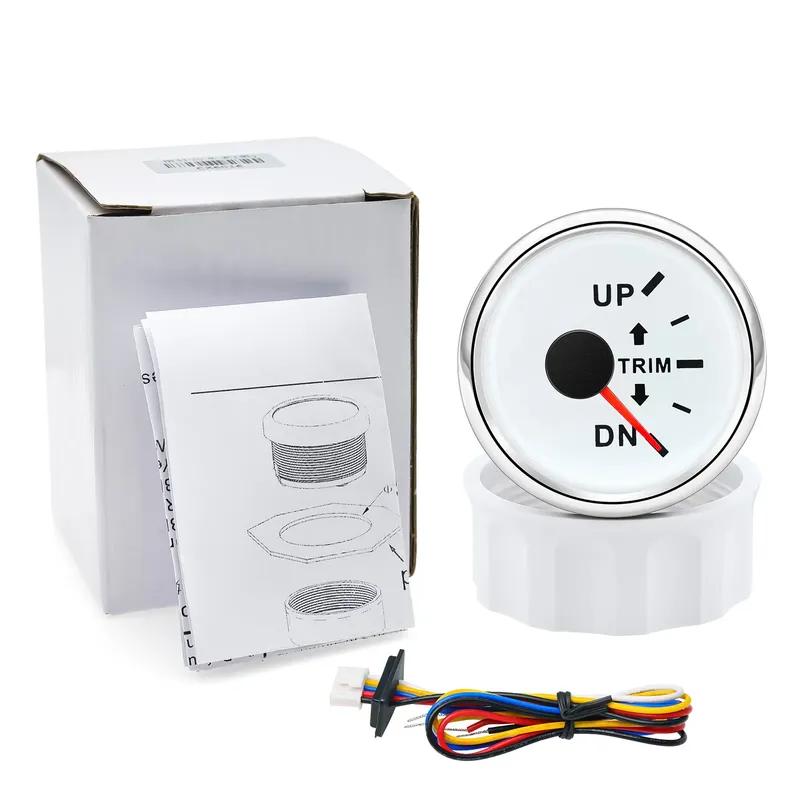 HD 52mm Boat Marine Trim Meter UP-DN Trim Tilt Indicator Meter 2 Inch Trim Gauge 7 Colors Backlight for Inboard Outboard Engine