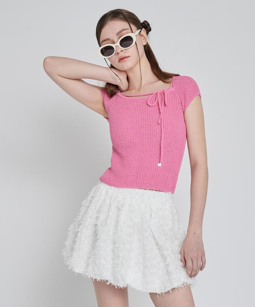 UNUSUALNORMAL Rupin 2Way Knit Top_Pink