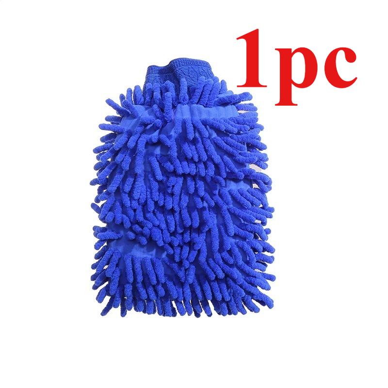 1pc Car Wash Glove Microfiber Chenille Car Wash Sponge Care Washing Detailing Brush Pad Multifunction Cleaning Tool