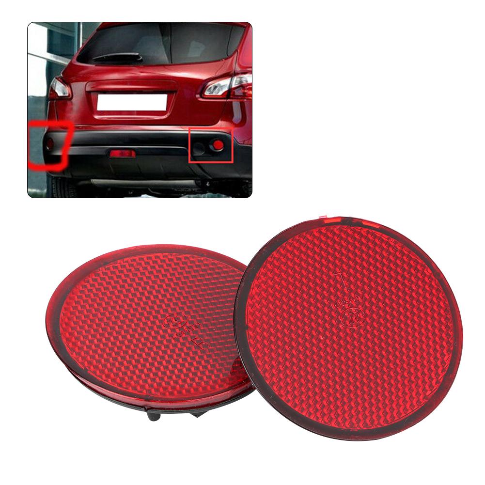 2pcs Red Lens Left & Right Rear Bumper Reflectors 26561JE20A Fit for NISSAN Qashqai 07 15