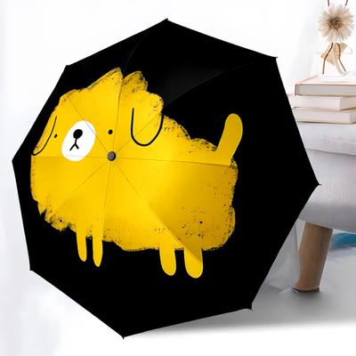 1PC Drippy Dog Automatic Folding Umbrella Portable Collapsible 8-Rib Umbrella for All Seasons, Casual Outdoor Accessory, A20