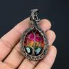 Tree Of Life Tri Color Labradorite Gemstone Handmade Pure Copper Wire Wrap Jewelry Pendant