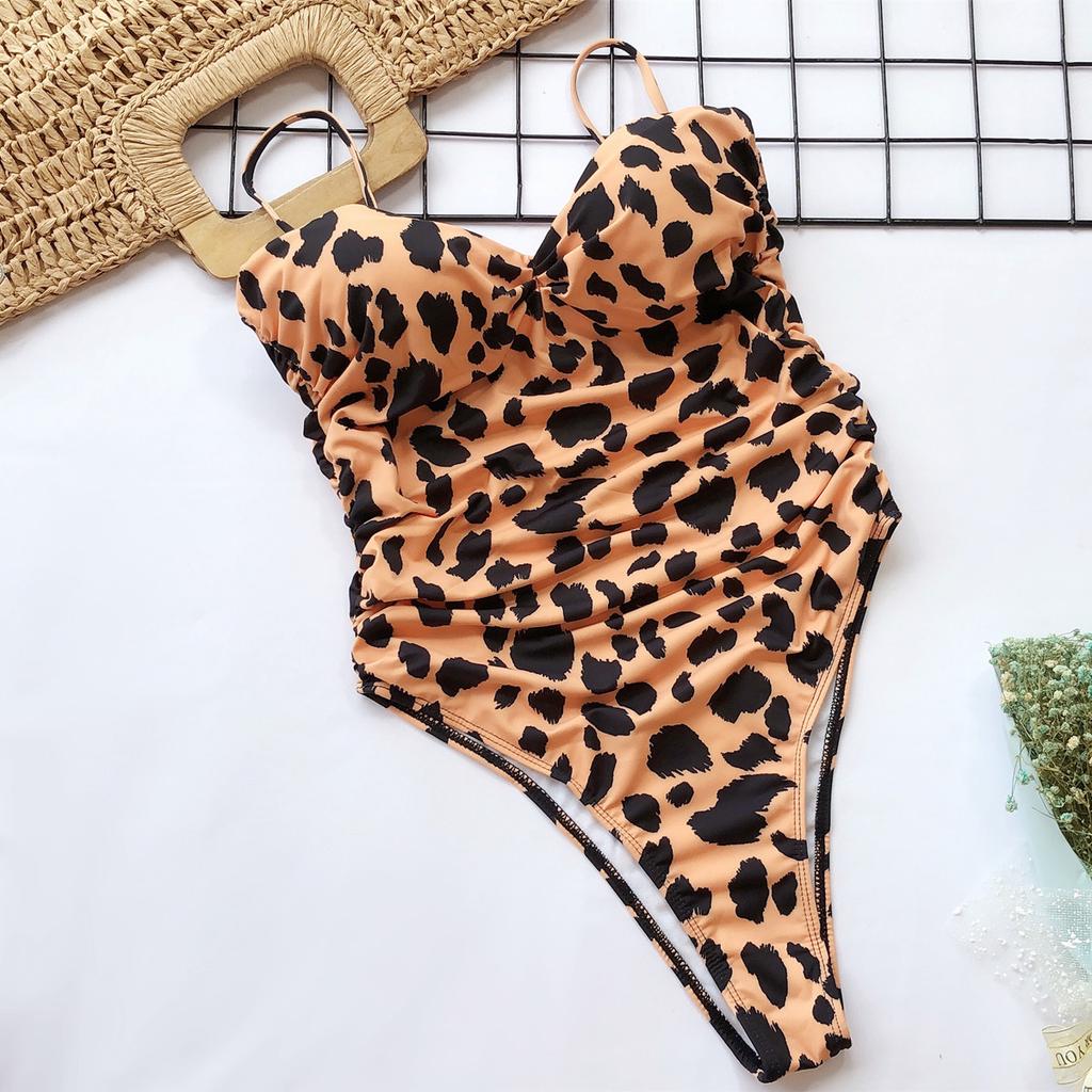 Maillot de bain monokini imprimé léopard pour femme, Maillot de bain une pièce, Maillot de bain bikini sexy sans dos