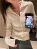 Women's French Style Red Knit Cardigan: Short, Long Sleeve, High-End Look for Spring and Autumn