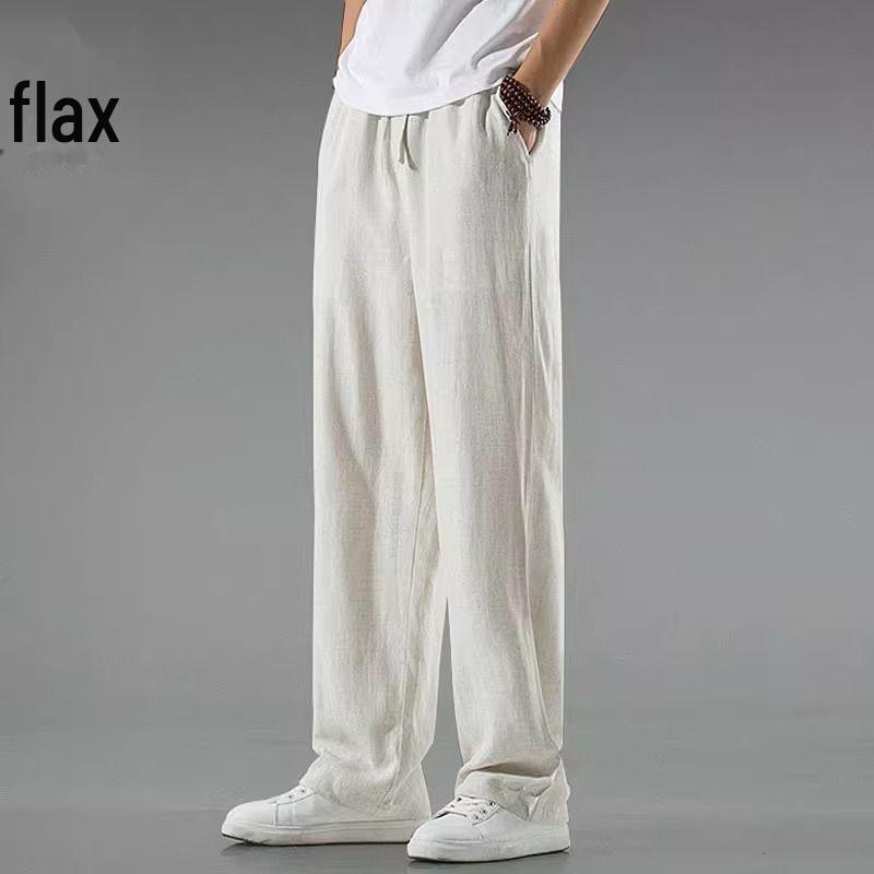 Unisex Summer Linen Cotton Wide-Leg Pants - Breathable, Lightweight, Loose Fit