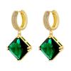Diamond-Shaped Charm Pendant Earrings Dazzling Transparent Zirconia Statement Earrings Party Jewelry :VE1170