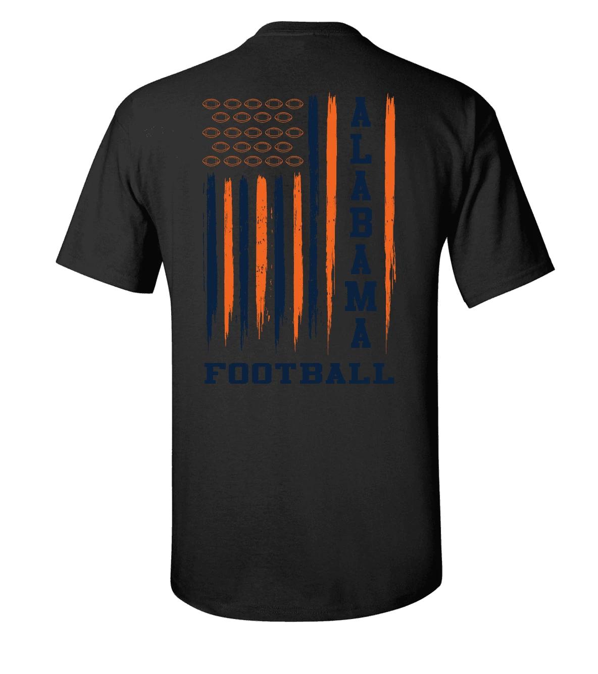 Alabama Football USA Burnt Orange and Blue Flag Unisex Short Sleeve 3XL