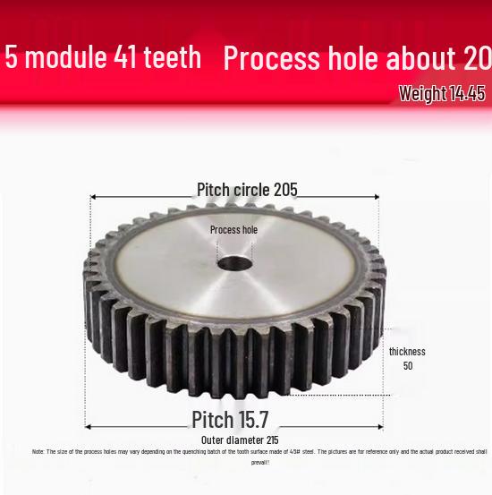 5-Module Gear Rack and Pinion Set: Straight Tooth Gear System with Metal Transmission for Reduction Applications