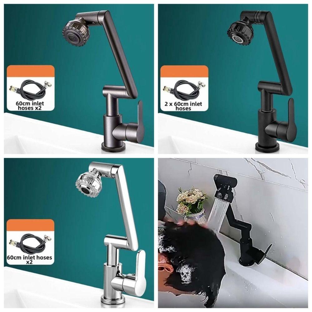 Universal Dual Mode Faucet Adjustable 360°Rotating Bibcock Robotic Arm Faucet  Washbasin