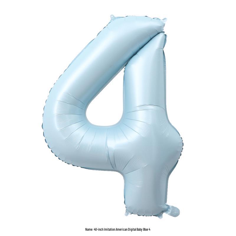 40" Baby Blue Number Foil Balloon for Birthdays, Weddings, Anniversaries, and Party Decorations.