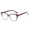 Fashion Anti Blue Light Gradient Purple Myopia Eyeglasses HD Cat Eye Frame Trendy Near Sight Goggles for Women
