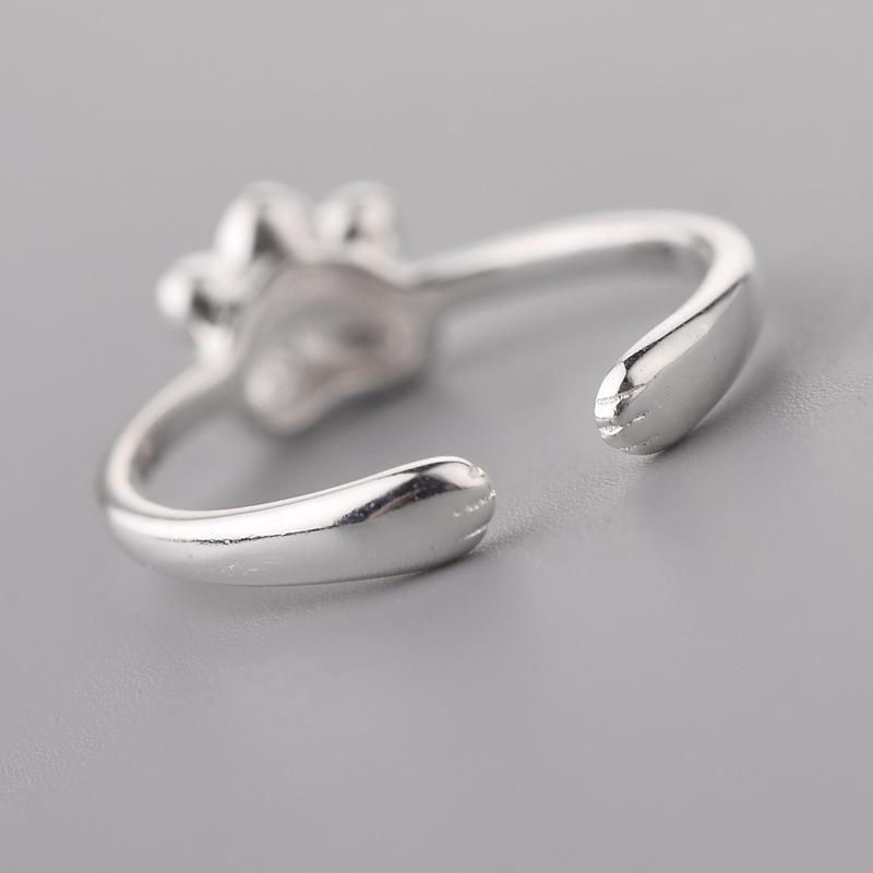 Copper Cat'S Paw Ring For Women Jewelry Finger Adjustable Open Ring For Party Birthday Gift