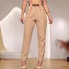 Women S Solid Color Slim Fit Casual Pants With Pockets Long Length