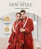 Autumn/Winter Unisex Plus Size Pineapple Plaid Fleece Bathrobe
