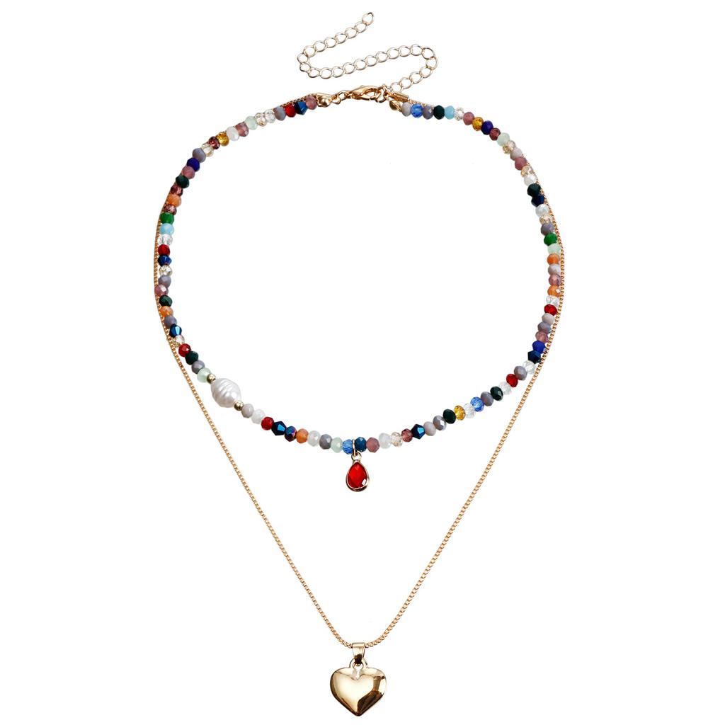 Bohemian Multi-layered Beaded Necklace Colorful Boho Beaded Necklace for Women Ethnic Jewelry Accessories