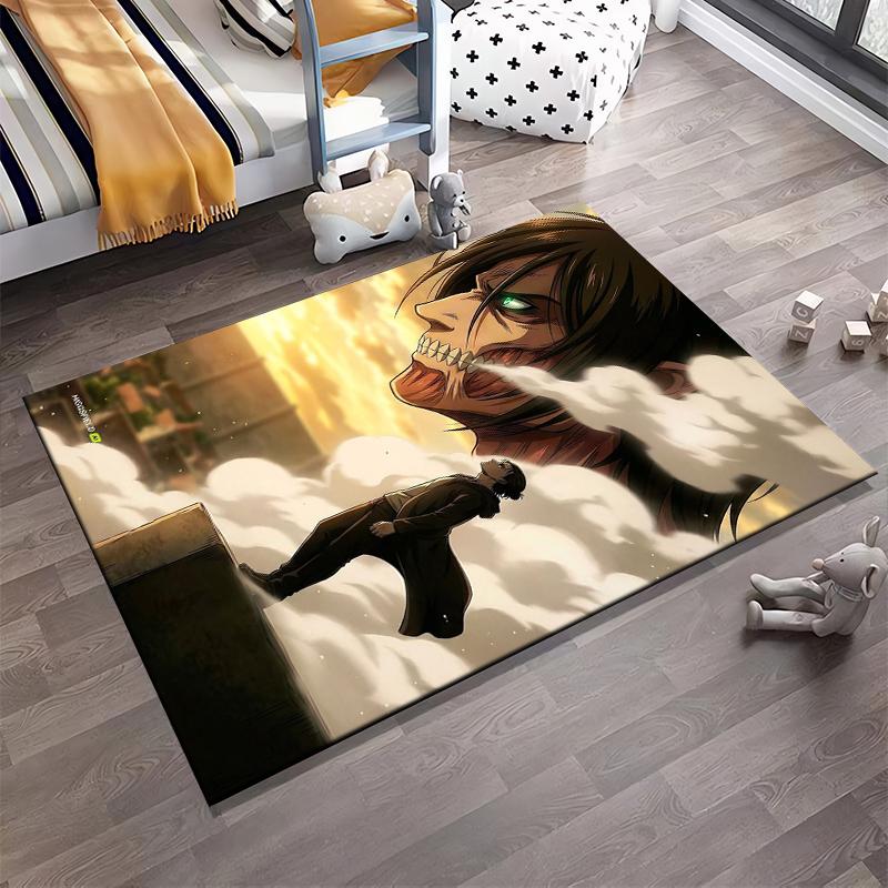 Attack On Titan Printed Non-slip Rug, Suitable for Living Room and Bedroom Sofas