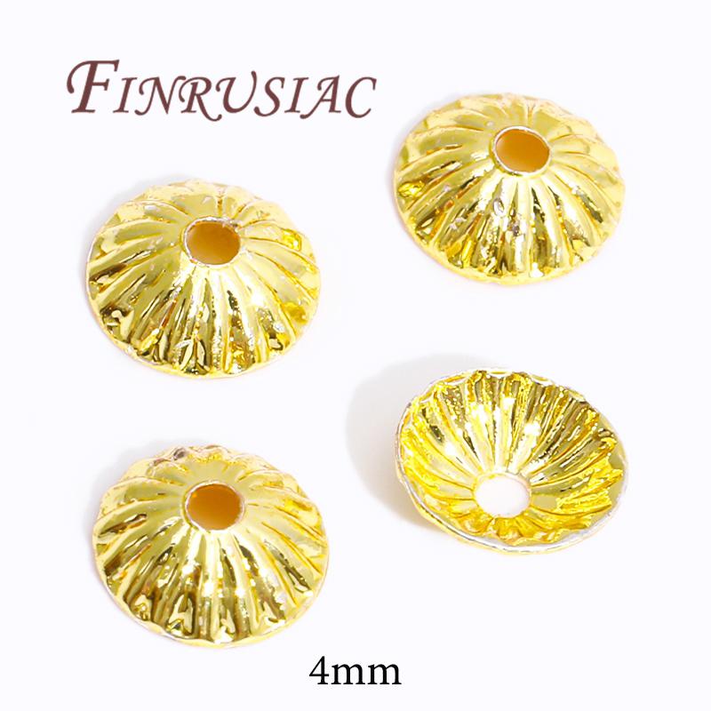 18K/14K Gold Plated Beads Cap For Jewelry Flower Bead Caps Jewelry Making Supplies Spacer Beads DIY Bracelets Accessories