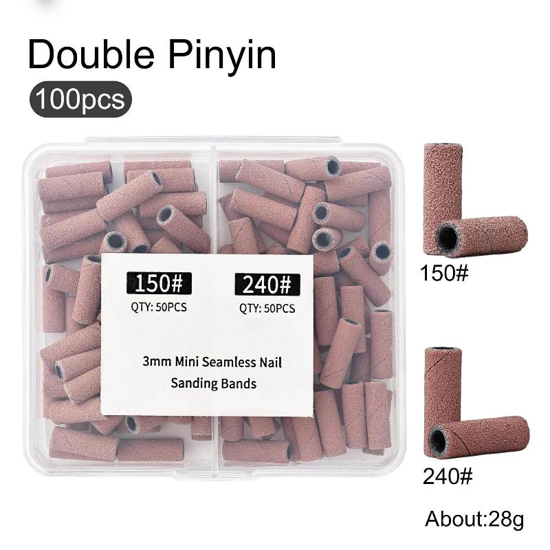 50/60/100Pcs 3MM Mini Nail Sanding Bands Sets For Dead Skin Calluses Nail Gel Remove 120#150#180#240#