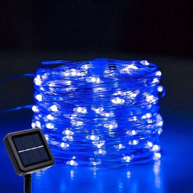 1PC Solar-Powered LED String Lights Outdoor Copper Wire Fairy Lights,Decoration Lights For Wedding,Holiday,Festive,Garden,Yard