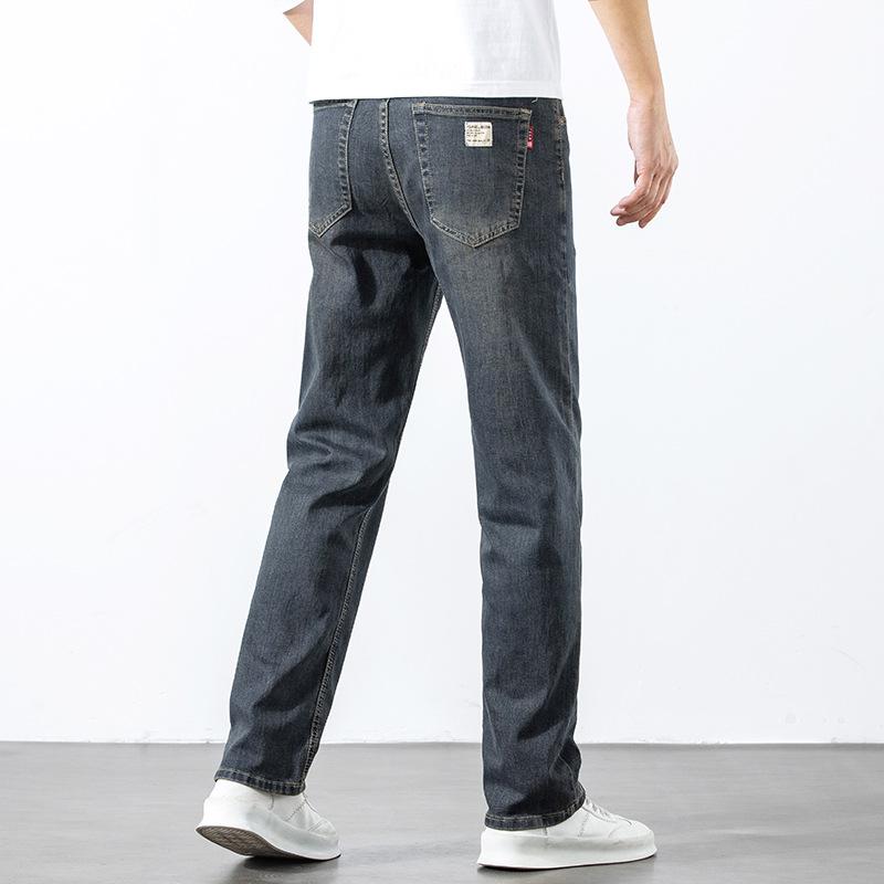 Straight-leg Jeans, Autumn And Winter Retro Men's Jeans, Loose Straight-leg, Wide-leg Stretch, Trendy Brand, Versatile And Casual
