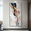 Chinesische Neunfisch-Tuschemalerei Leinwandposter und Drucke FengShui Koi Leinwandbild für Veranda Wohnzimmer Dekoration Ohne Rahmen
