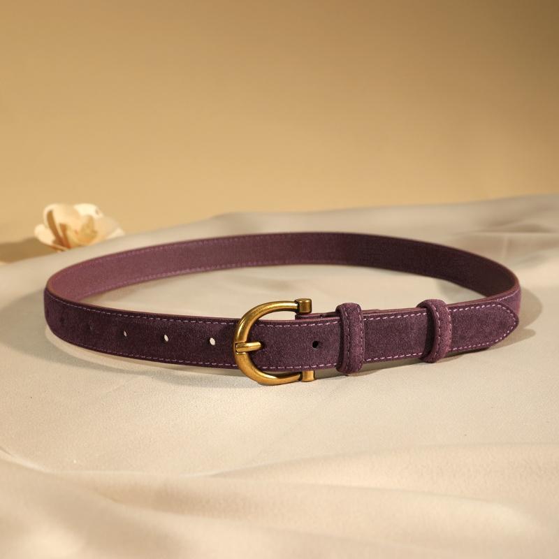 Luxury suede belt for women Stylish Leather belt Gold pin buckle Cow Leather Branded belt Clothing accessories women belt