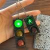 1/2 Bucăți Semafor Electronic Simulare Breloc Pandantiv Mini Lumină Pietonală Lumină LED Jucărie Emite Lumină Jucărie Cognitivă Copii Cadou