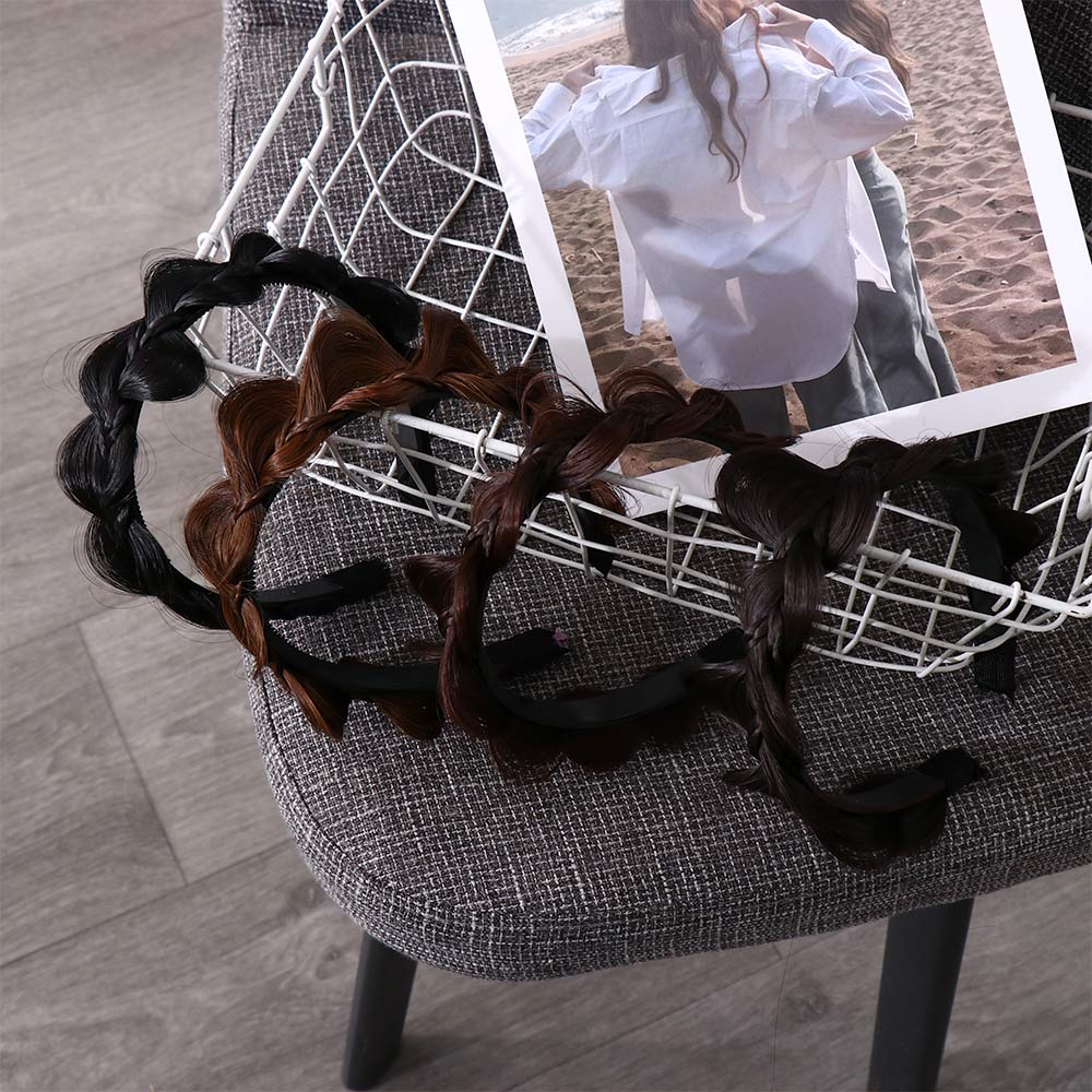 Twist Braided Wash Face Headband Wig Headband Female Hairbands Korean Style Headwear Wide Hair Hoop