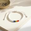 Simple Niche Style Bracelet Rainbow Beads for Men Women Handmade Cute Small Gift Friends Braided String Bracelet Adjustable Woven Rope Wristband