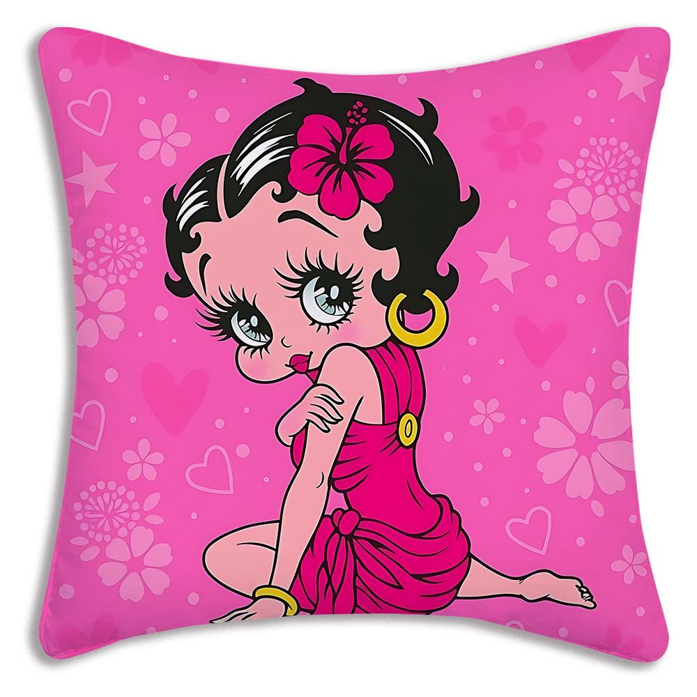 Cute B-Bettys Girl Boops Pillow Covers Cartoon Sofa Decorative Home Double-sided Printing Short Plush Cute Cushion Cover