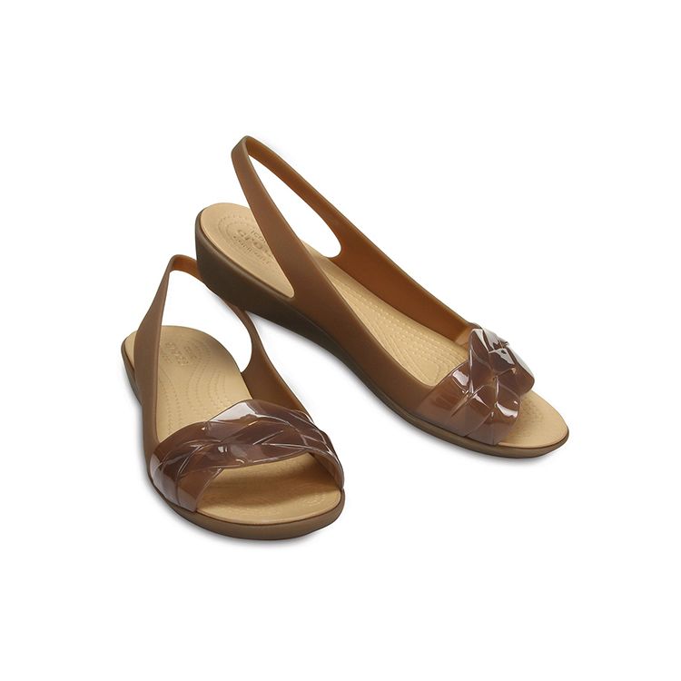 Crocs Isabella Slingback Comfortable Non-Slip Casual Sandals Women Sandals Brown 204774-81D