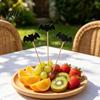 Cute Halloween Party Supplies 100PCS Bamboo Toothpicks, Tree Shaped Disposable Skewers, Natural Appetizer Picks Decorative Dessert Toppers for