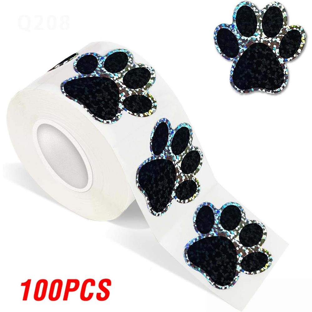 100-500Pcs Superior-Grade Blue Premium-Quality Laser Top-Grade Sticker Top-Grade Paw Top-Grade Print Top-Grade Reward Superior-Grade Stickers